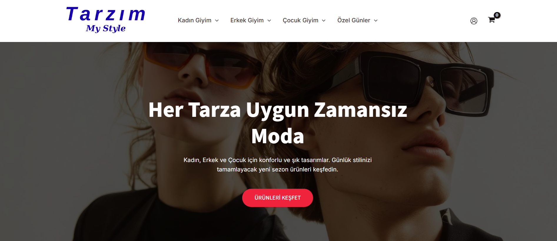 hazır giyim web sitesi ana sayfa tasarım örneği